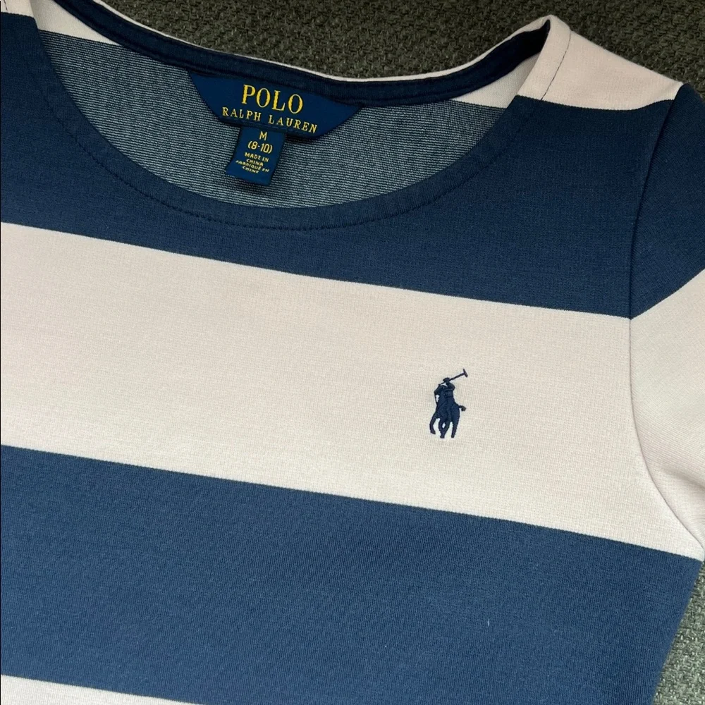 Ralph Lauren Navy and Light Pink Striped Dress